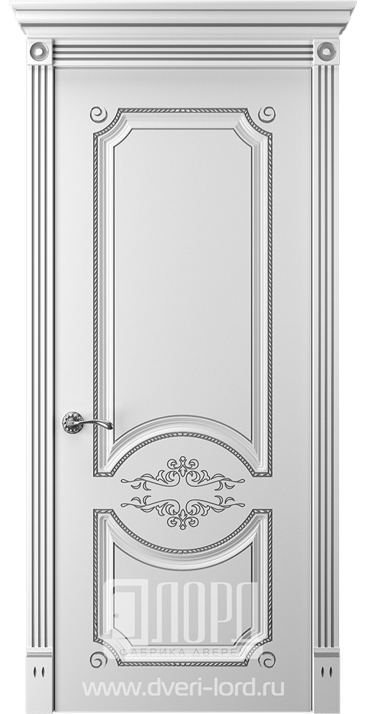 Лорд Межкомнатная дверь Прима 1 ДГ Патина серебро, арт. 23291 - фото №1