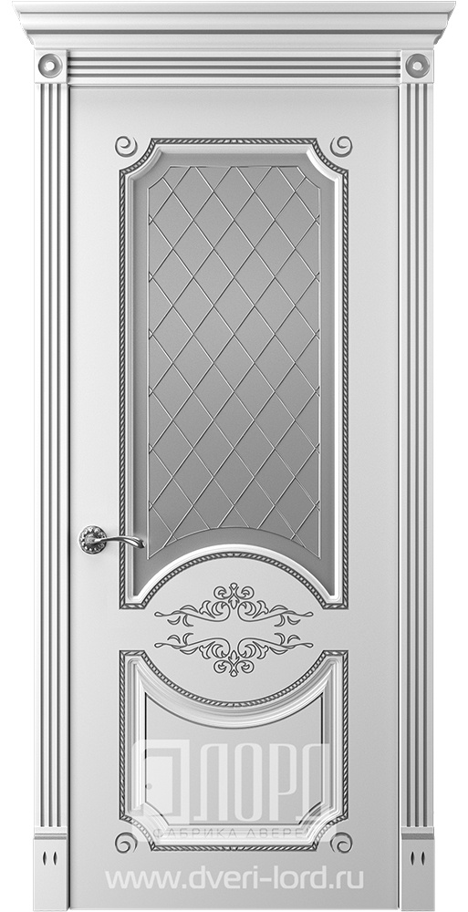 Лорд Межкомнатная дверь Прима 1 ДО Патина серебро, арт. 23292 - фото №1