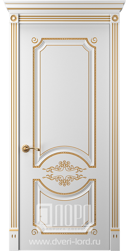 Лорд Межкомнатная дверь Прима 1 ДГ Патина золото, арт. 23293 - фото №1