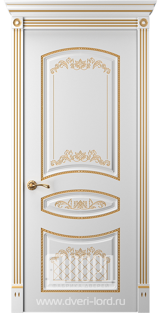 Лорд Межкомнатная дверь Прима 3 ДГ Патина золото, арт. 23305 - фото №1