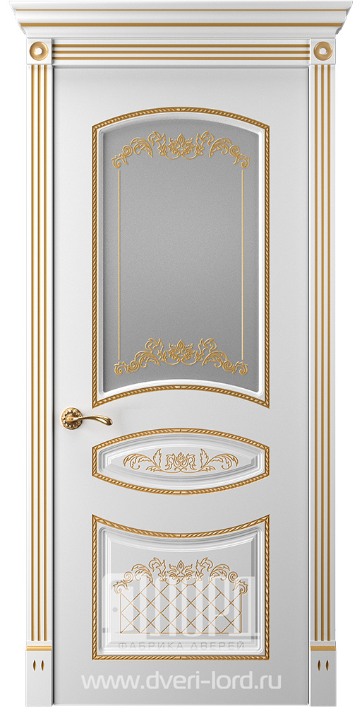 Лорд Межкомнатная дверь Прима 3 ДО Патина золото, арт. 23306 - фото №1