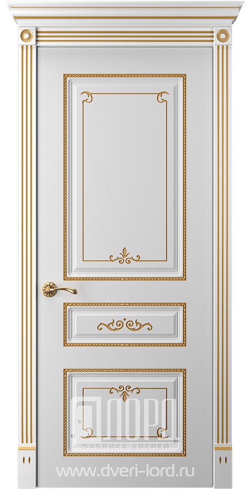 Лорд Межкомнатная дверь Прима 5 ДГ Патина золото, арт. 23317 - фото №1
