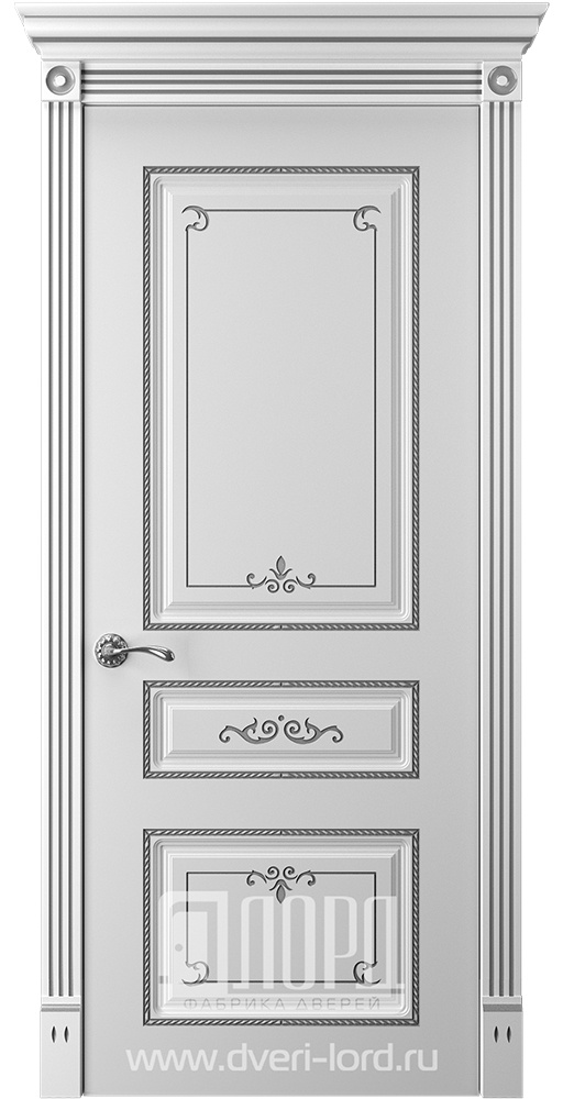 Лорд Межкомнатная дверь Прима 5 ДГ Патина серебро, арт. 23319 - фото №1