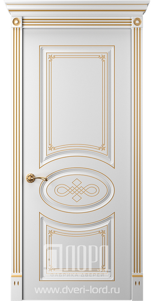 Лорд Межкомнатная дверь Прима 7 ДГ Патина золото, арт. 23329 - фото №1