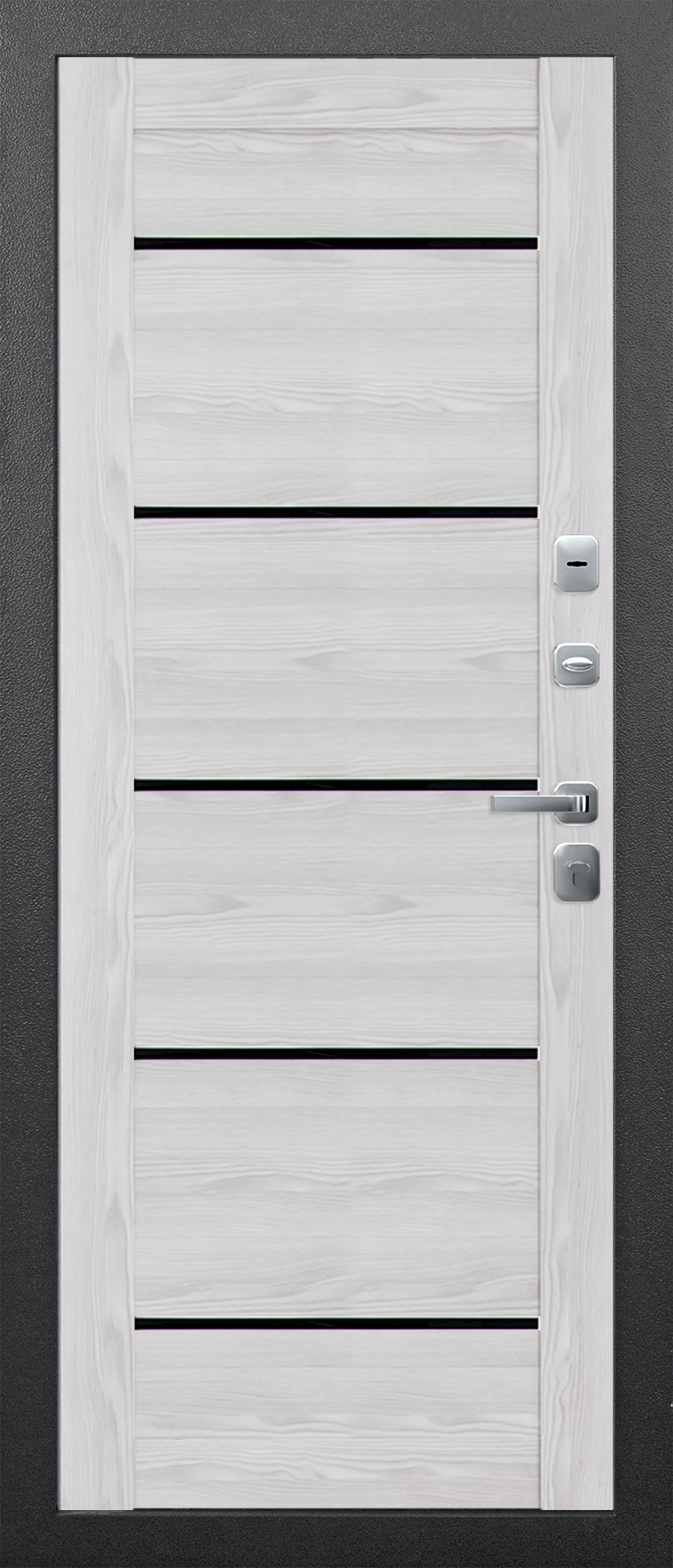 Феррони Входная дверь 11 см Изотерма Серебро Царга Астана черный, арт. 0003794 - фото №1